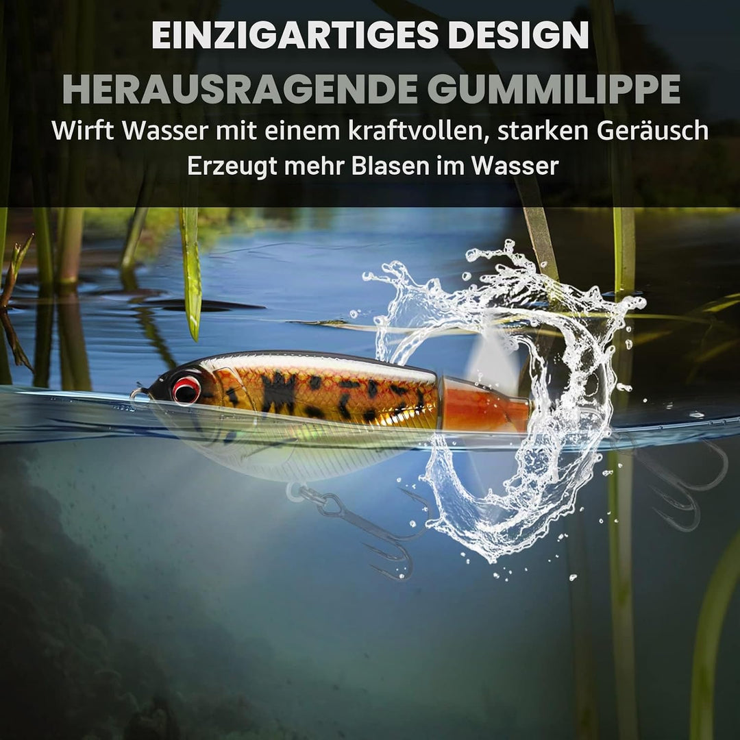 TRUSCEND Top Water Angelköder, Whopper Angelköder für Süsswasser oder Salzwasser, schwimmende Köder