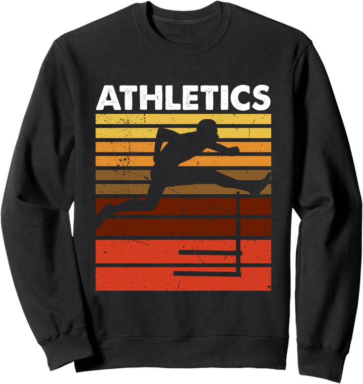 Leichtathletik-Sport-Retro-Vintage-Hürdenlauf-Läufer Sweatshirt