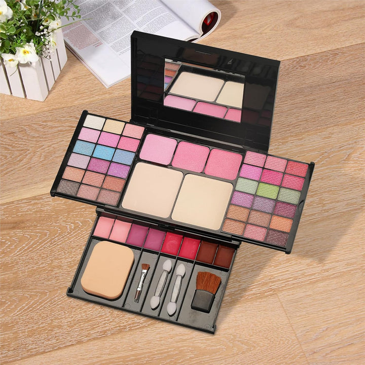 VolksRose Multifunktionale Make-up-Palette Set: 36 Lidschatten,3 verlaufende Rouge-Töne,8 Lippenstif
