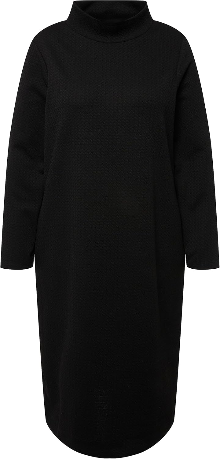 Ulla Popken Damen grosse Grössen Übergrössen Plus Size Sweatkleid, Struktur, Taschen, Stehkragen, La