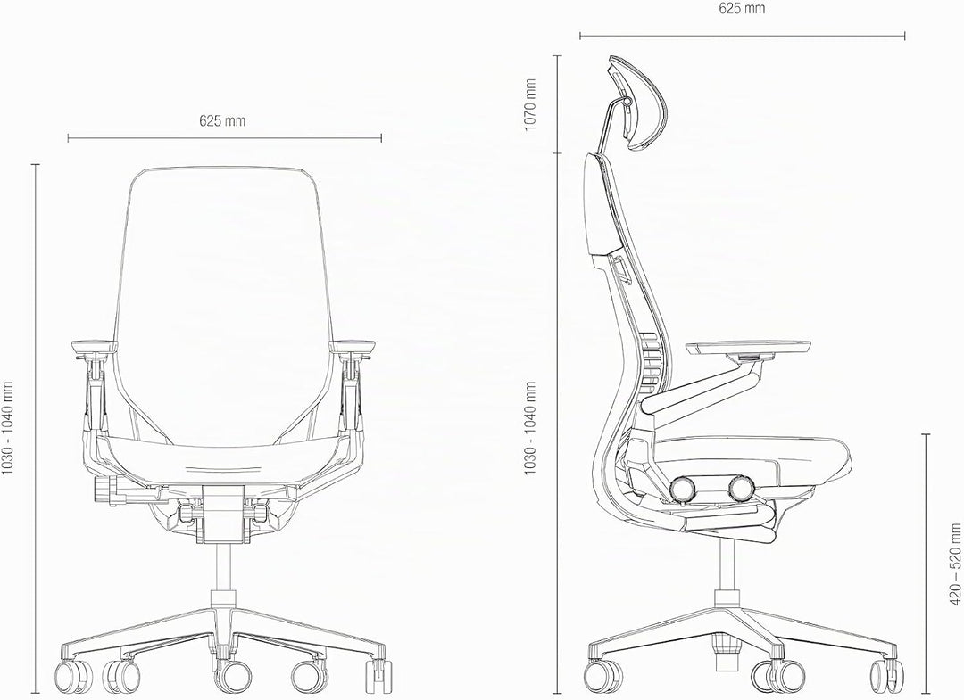 Steelcase Gesture Ergonomischer Bürostuhl mit 360° Armlehnen und 3D-Live Back Lumbalstütze Linse Lin