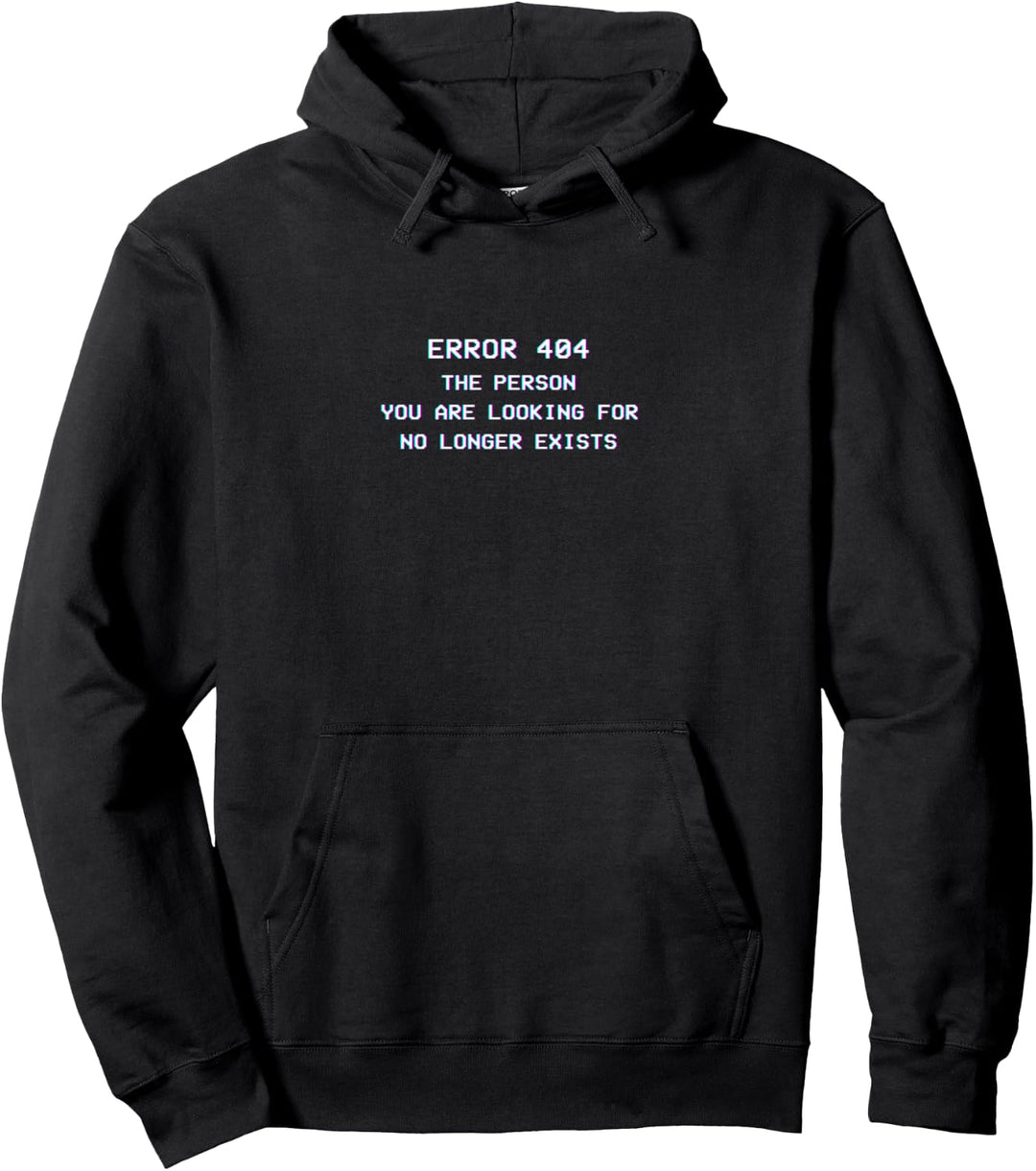 Error 404 Vaporwave Aesthetic Glitch Sadness Sad Heartbroken Pullover Hoodie