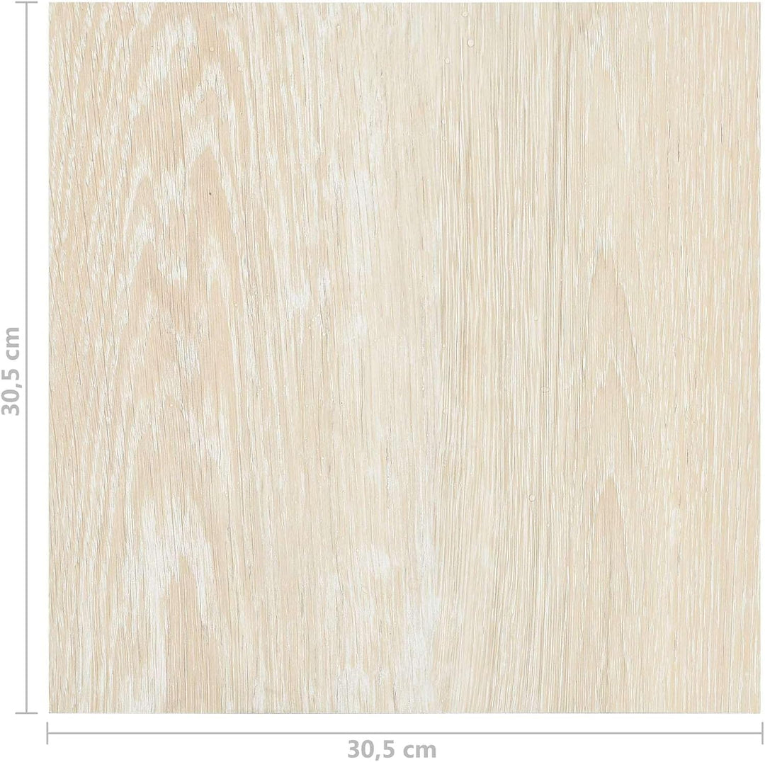 Bodenplanken PVC Weiss Beige 5,11 m² 55 Stück selbstklebend quadratisch 30,5 x 30,5 cm innen Wohnräu