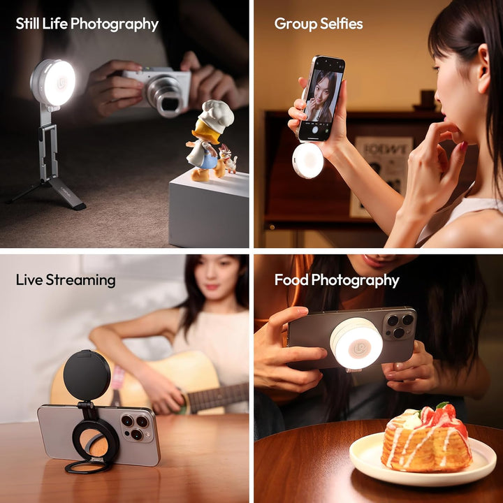 ULANZI LM23 Magnetische Selfie Licht kompatibel mit Magsafe, verbessertes 360°-Selfie Ringlicht für