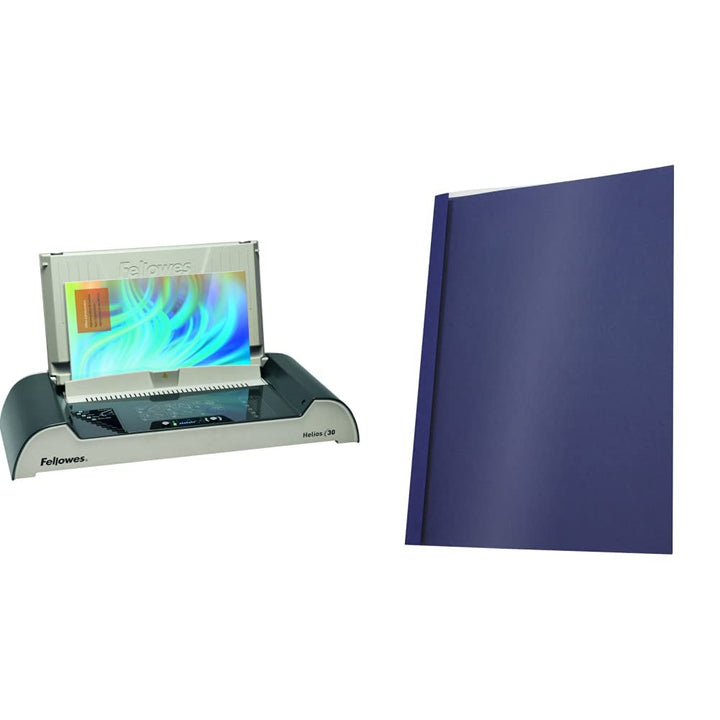 Fellowes 5641001 Büro Thermobindegerät Helios 30 platin/schwarz &amp; Pavo Thermo-bindemappen A4, Rücken