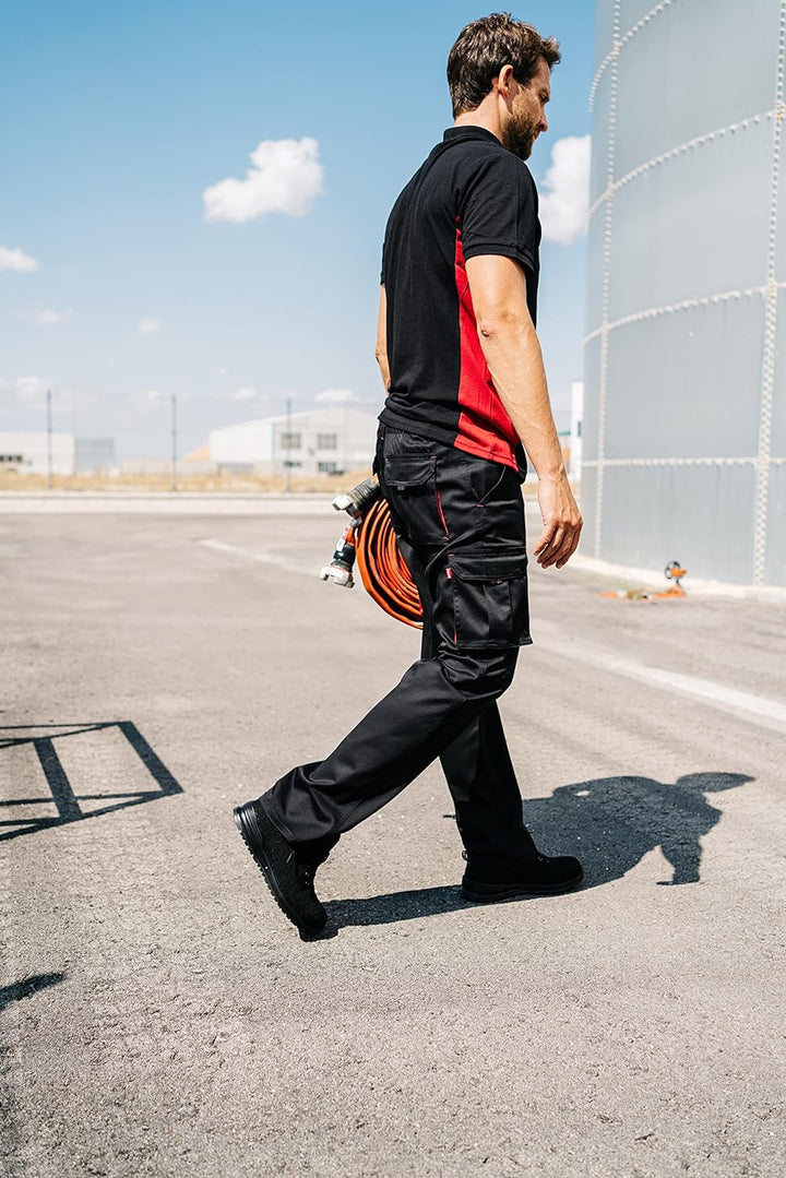 Velilla Unisex Stretch Mehreren Taschen Farbe Grau und Orange Grösse 40 Hose für professionellen Geb