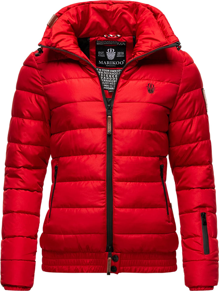 MARIKOO Damen Winter Steppjacke Poison XS-XL XS Rot, XS Rot