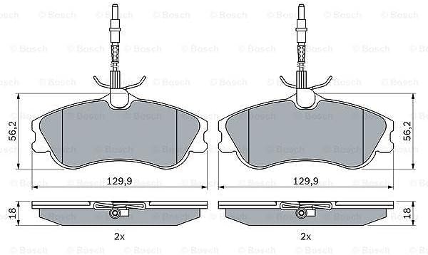 Bosch BP103 Bremsbeläge - Vorderachse - ECE-R90 Zertifizierung - vier Bremsbeläge pro Set