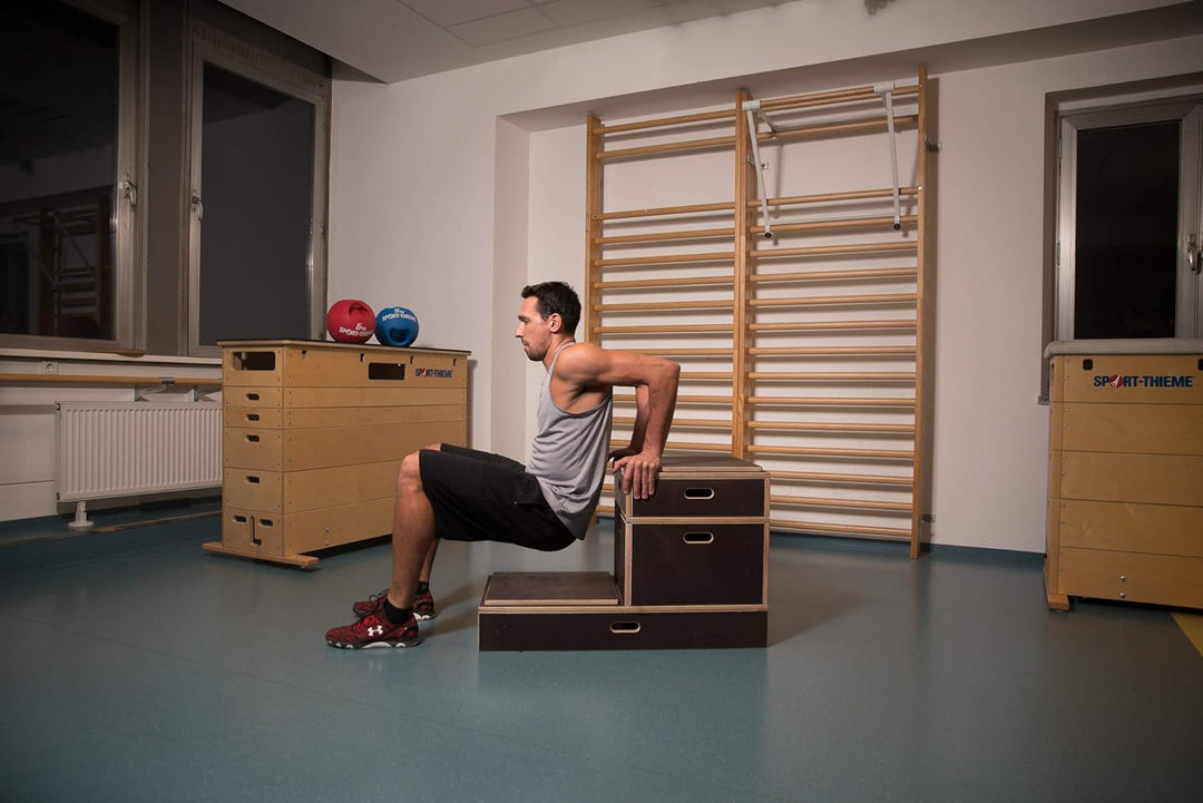 Sport-Thieme Plyo-Box Holz Kombi | rutschfeste Jump-Box/Sprungkasten aus Multiplex-Holz | In DREI Gr