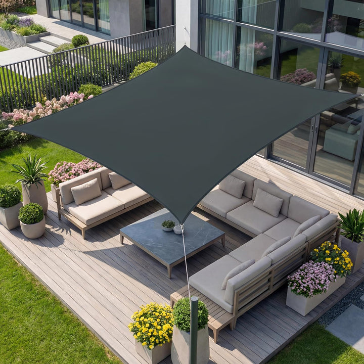 2x4m Sonnensegel Rechteckig Wasserdicht Sonnenschutz, Anthrazit | 95% UV Schutz, Regenschutz, Sunseg