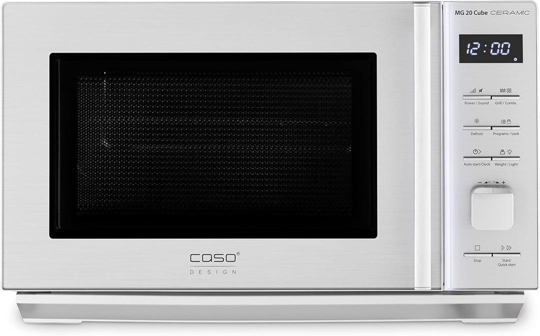 CASO MG 20 Cube Ceramic-Mikrowelle+Grill mit Keramikboden,kein Drehteller notwendig, Grillen auf 2 E