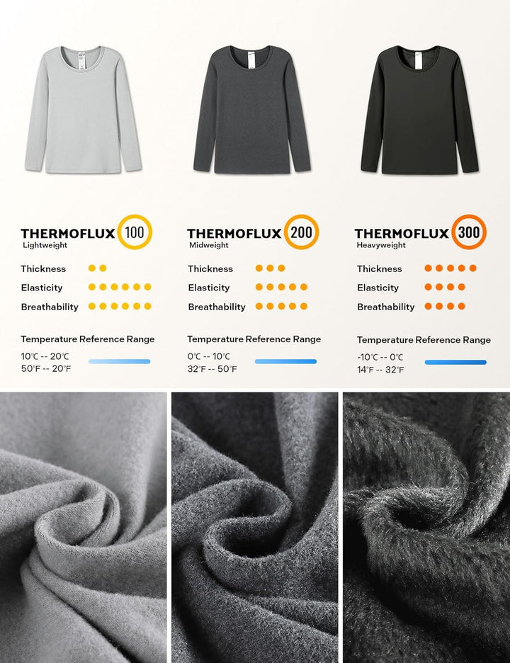 LAPASA Innenfleece Thermounterwäsche Damen Unterhemd, Langarm Oberteil Funktionsunterwäsche (Warm L1