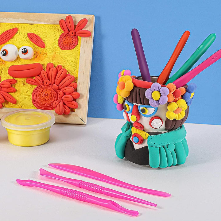 Modelliermasse Lufttrocknend - iFergoo 24 Farben Knete Lufttrocknend für Kinder, Geschenk für Jungen