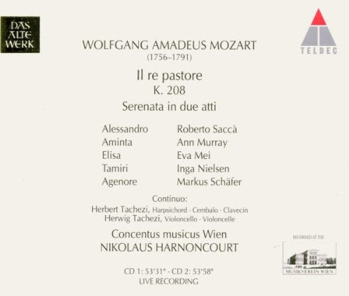 Mozart: Il Re pastore (Gesamtaufnahme), Audio-CD