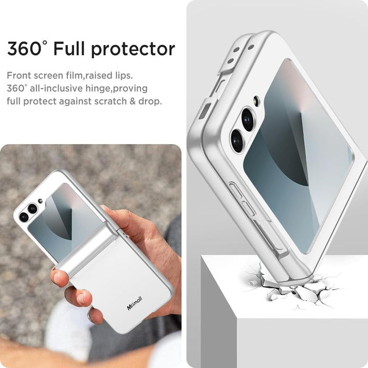 Miimall Kompatibel mit Samsung Galaxy Z Flip 6/Flip7 FE Hülle mit Scharnierschutz Magnetischer [Exte