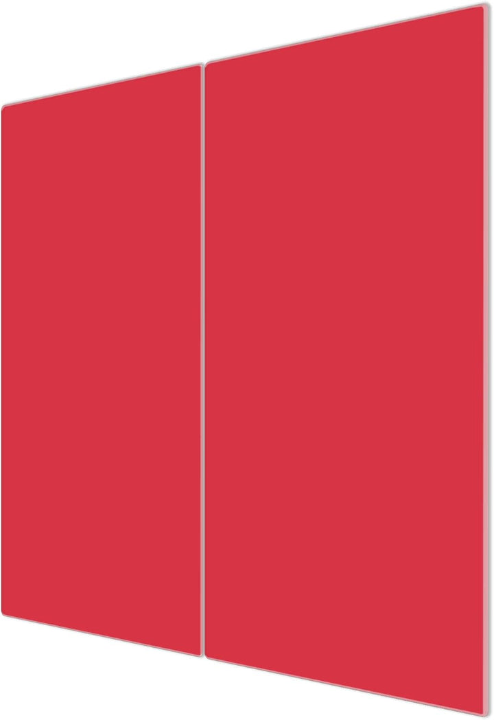 banjado® Herdabdeckplatte Glas 2-teilig je 30x52 cm/Schneidebrett Herdabdeckung mit Motiv Feuerrot/H