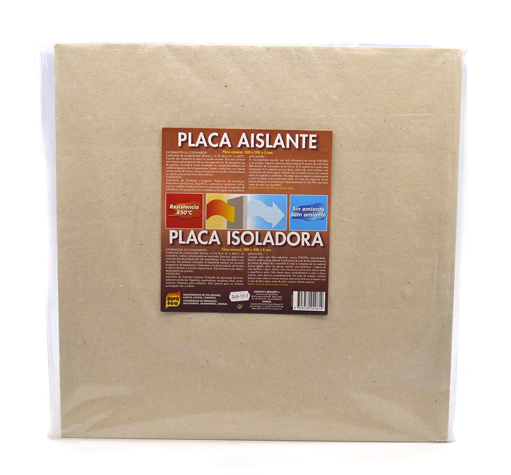 PYRO FEU 24961-6 Isolierplatte, Aluminiumfaser, 850 oC, 50 x 50 cm, Grau