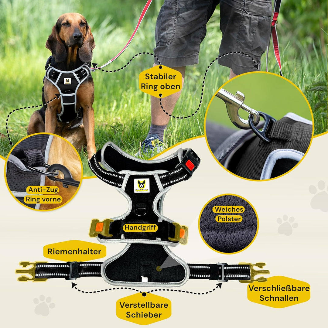 Hundefreund Hundegeschirr für Kleine Hunde – Reflektierend, Gepolstert &amp; Verstellbar – Anti-Zug Gesc