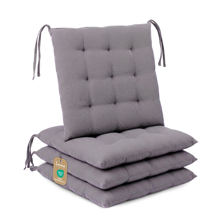 Lavea® Sitzkissen &amp; Stuhlkissen 40x40 cm – 4er Set – mit Stoffbändern – Outdoor &amp; Indoor – waschbar