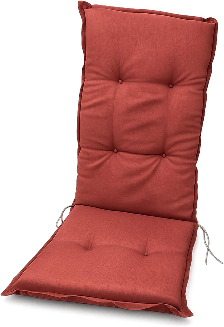 Hochlehner Auflagen 2er Set 117x49x6 cm Rot Gartenstuhl Sitzpolster Komfort | BURI Hochlehnerauflage