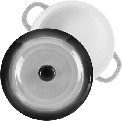 com-four® 4x Auflaufform mit Deckel aus Keramik - Dessertschale für Crème Brûlée - Mini-Schmortopf f