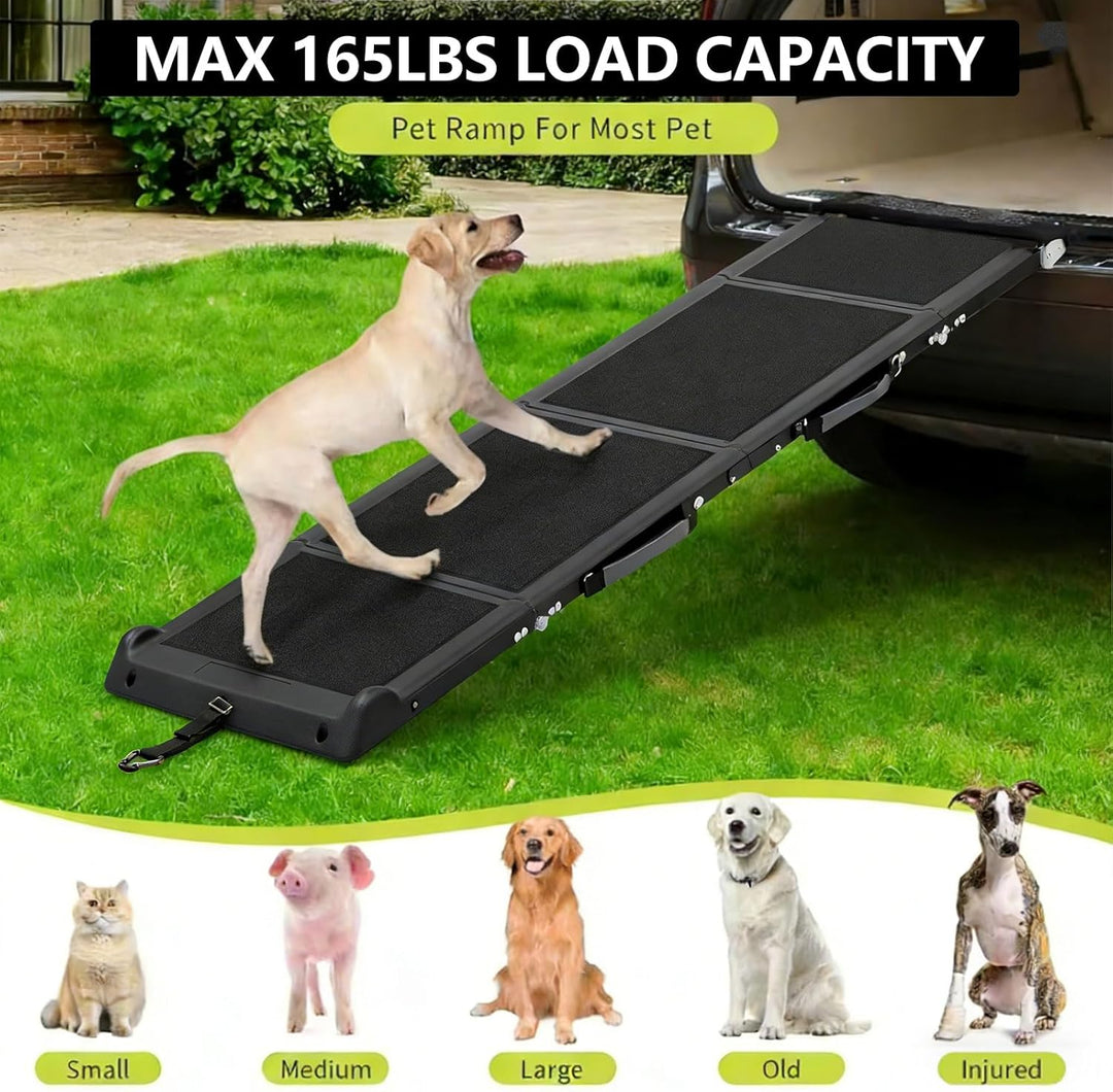Yinian Hunderampe Auto Klappbar Hundetreppe Haustiertreppe 180cm rutschfest Hunderampen bis zu 75 Kg