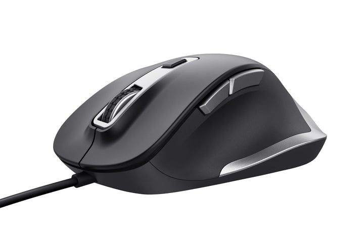 Trust Fyda PC Maus mit Kabel, Nachhaltiges Design, 600-5000 DPI, 6 Tasten, Daumen- und Fingerauflage