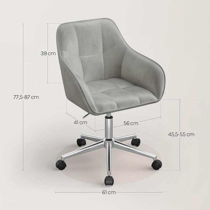 WOLTU Homeoffice Stuhl, Schreibtischstuhl, Drehstuhl, Schminkstuhl, höhenverstellbar, bis 150 kg bel