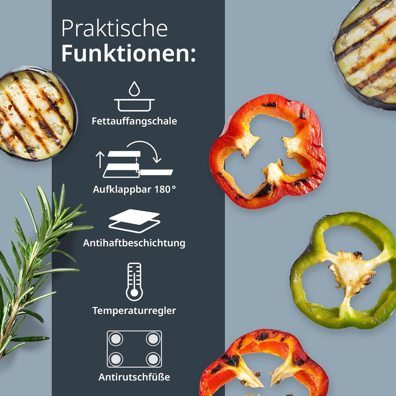 ADE Sandwichmaker 3 in 1 | antihaftbeschichteter Kontaktgrill & Paninitoaster | Tischgrill elektrisc