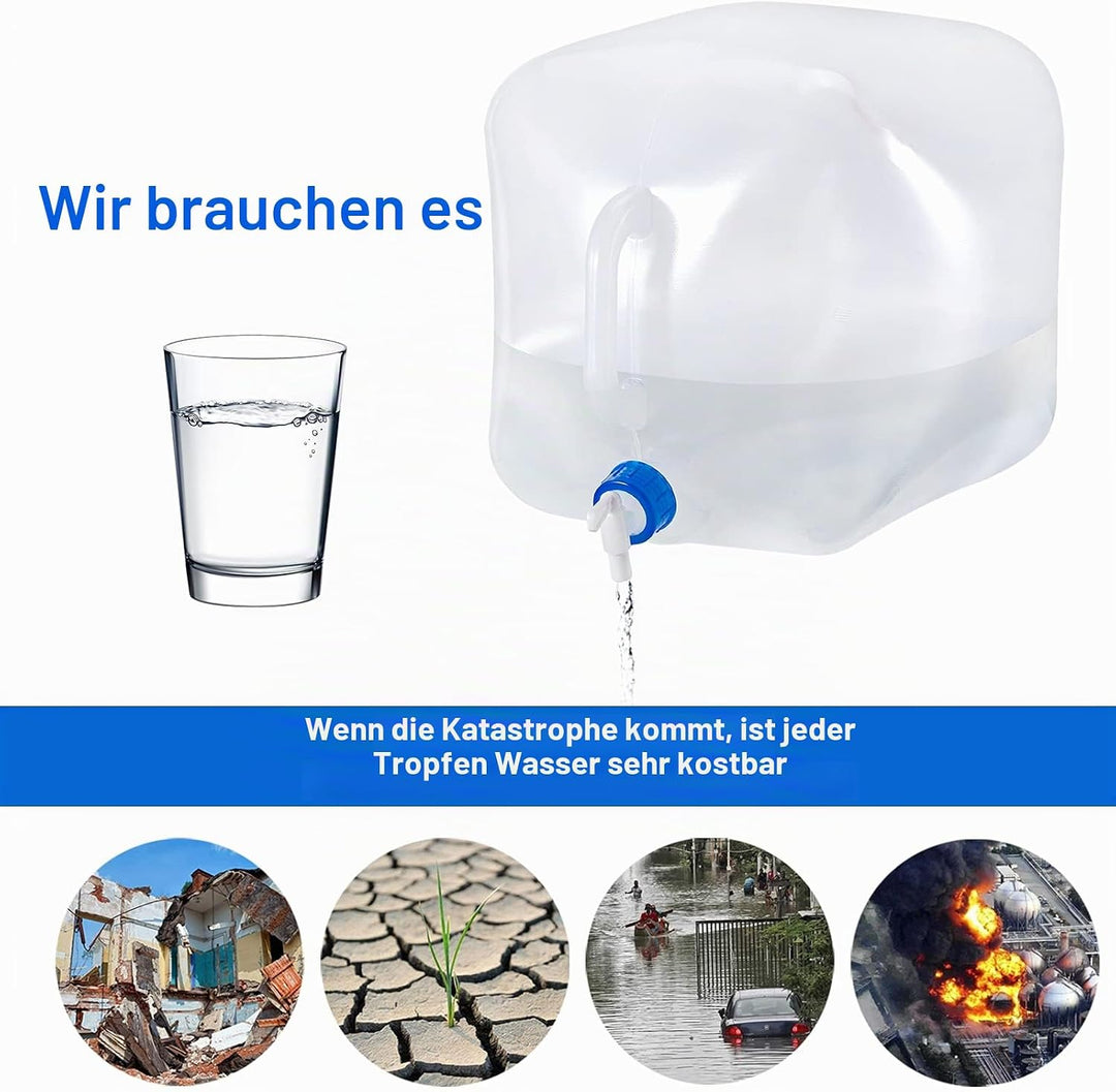RISEPRO Faltbarer Wasserbehälter mit Zapfhahn, BPA-freier Wasseraufbewahrungskrug Wasserflasche für