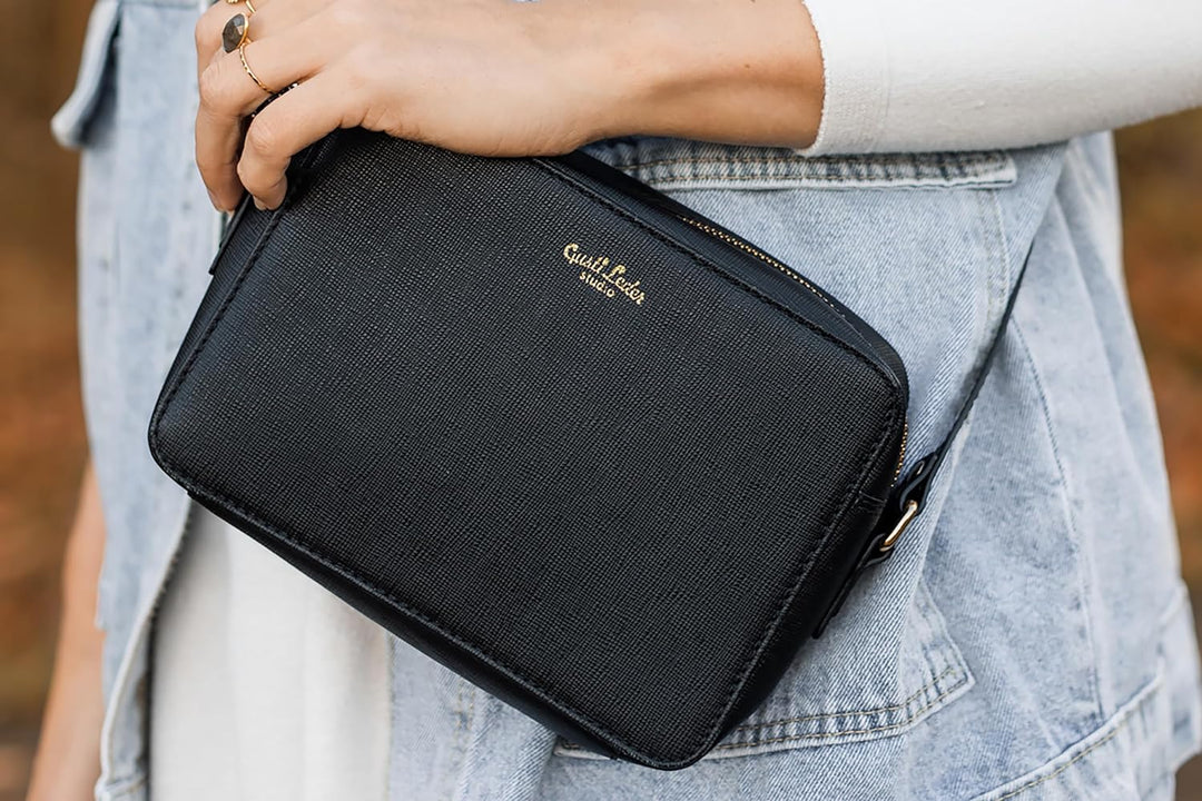 Gusti Umhängetasche Leder - Almina Damen Handtasche Schultertasche Crossbody bag Ledertasche Vintage