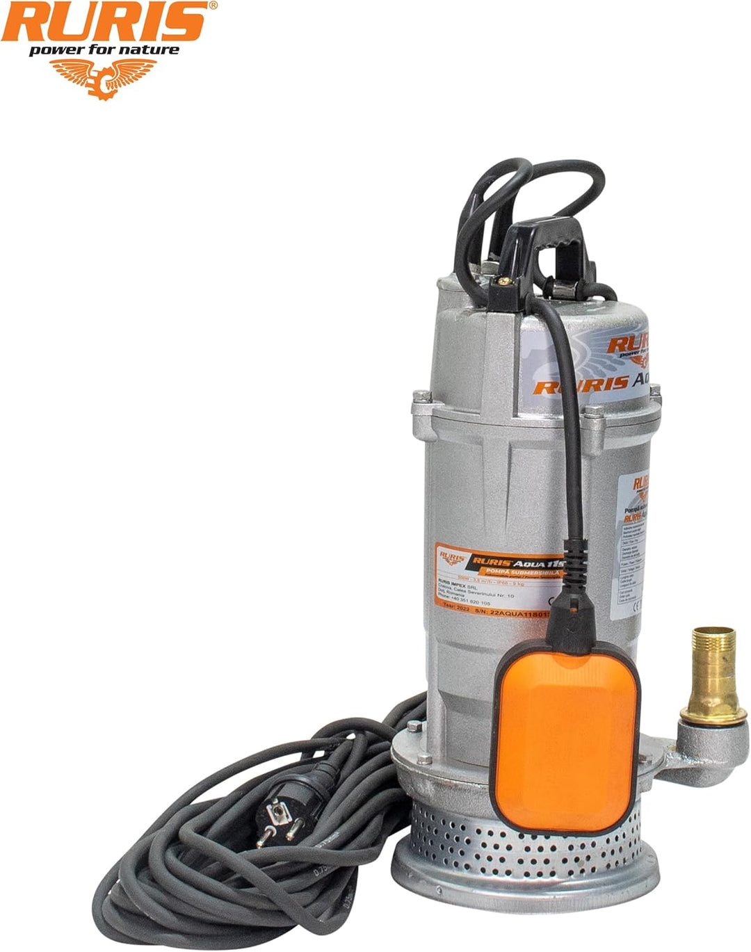 RURIS POWER FOR NATURE Tauchpumpe Aqua 11S, 550 W, Durchflussmenge 3,6 m³/h, Förderhöhe 25 m, Schwim