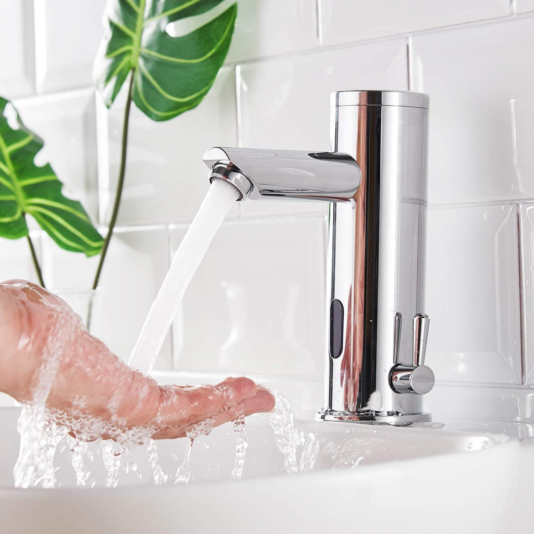 AIMADI Infrarot Sensor Wasserhahn Automatisch Mischbatterie Induktion Badarmatur Waschtisharmatur Ha