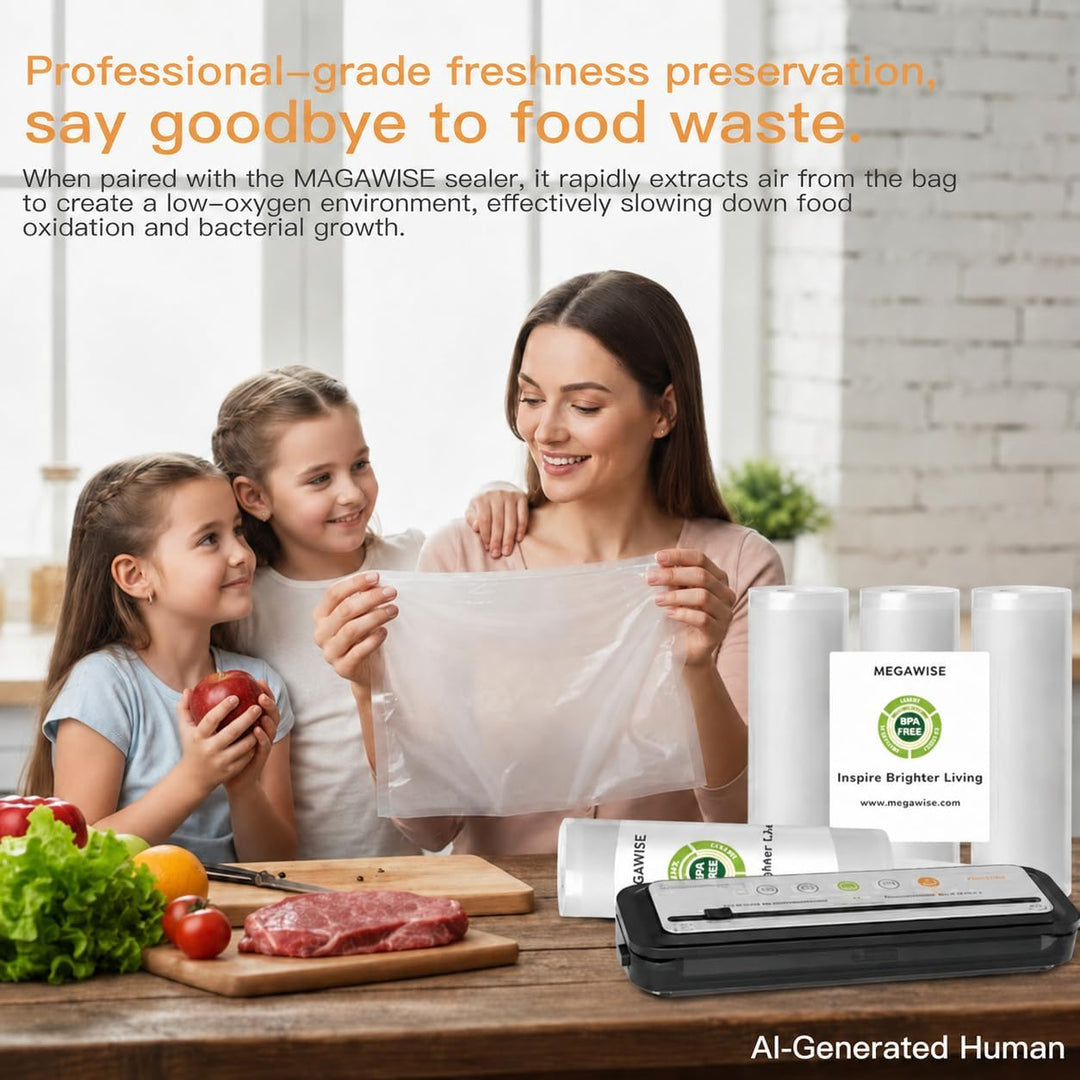 MEGAWISE Vakuumbeutel 11×14 Zoll 100 Stück, BPA-frei, Lebensmittelecht, Strukturierte Oberfläche, Wi
