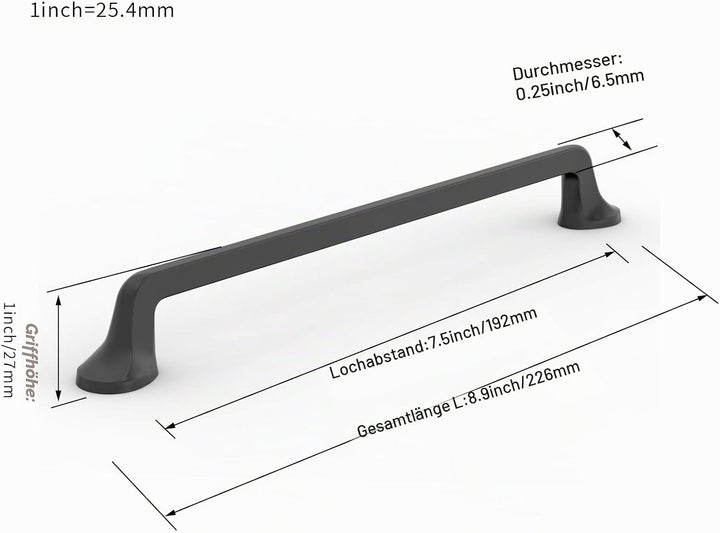 FURNIWARE 10 Stück Möbelgriffe Schrankgriffe Küchengriffe Griffe Möbel Schubladengriffe Griffe für K