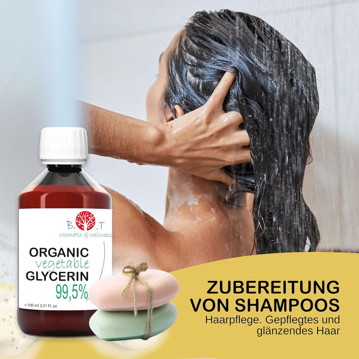 Reines flüssiges Bio-Pflanzenglyzerin. Zertifiziert biologisch. Glycerin Basis Naturkosmetik für Zuh