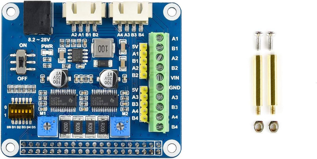 Waveshare Stepper Motor HAT for Raspberry Pi Drives Two Stepper Motors Up to 1/32 Microstepping