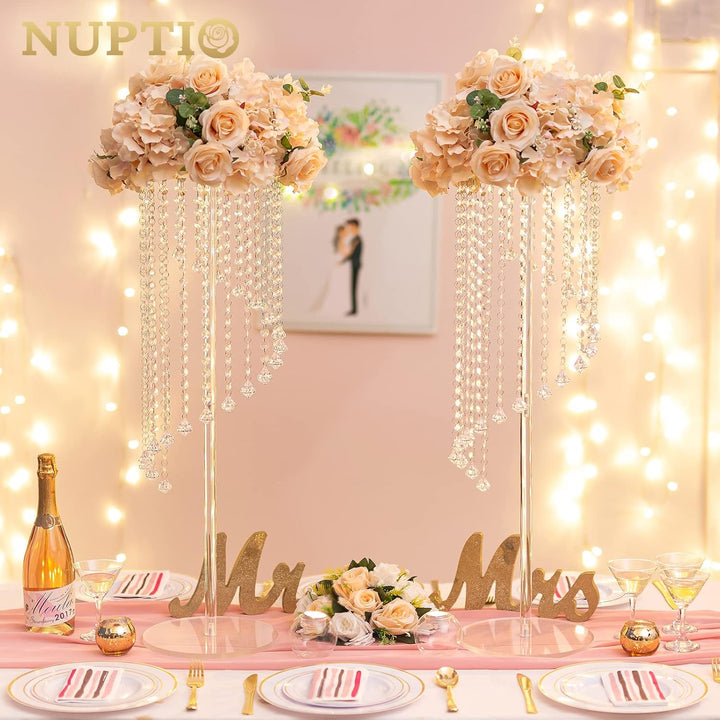 Nuptio Acryl Vasen Hochzeit Mittelstücke - 10 Stück 80cm Hoch Klare Geometrische Blume Vase Stehen f