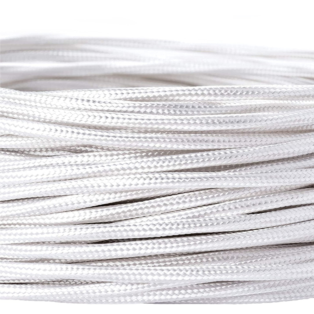 Textilkabel für Lampen, 5 m Weiss, 3-adrig, (3x 0,75 mm²) - Kunststoff Stromkabel mit Erdleiter, Tex