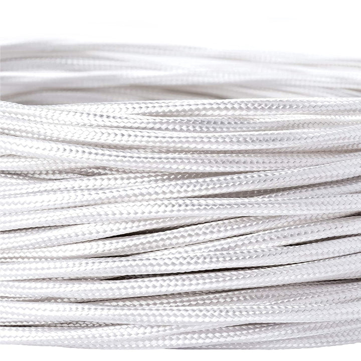 Textilkabel für Lampen, 5 m Weiss, 3-adrig, (3x 0,75 mm²) - Kunststoff Stromkabel mit Erdleiter, Tex