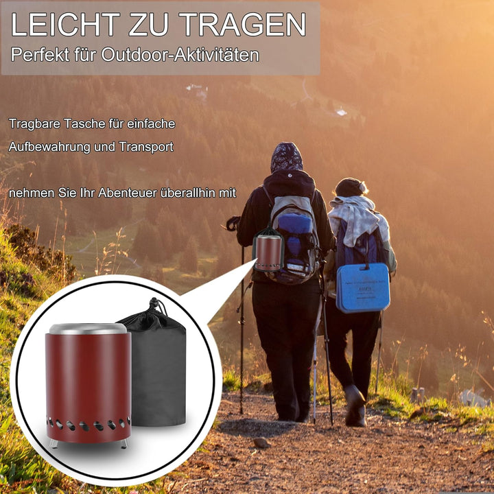 Mini Feuerschale für den Garten 14cm ⊘ * 20cm H, Campingkocher für den Aussenbereich die Ideal für B
