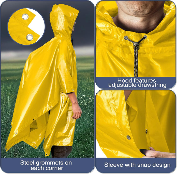 Regenponcho Wasserdicht Regencape mit Kapuze Multifunktionales Regenmantel Wiederverwendbar Regenkle