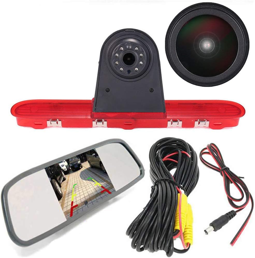 「18mm Linse Top Qualität Rückfahrkamera + 4.3 Zoll Rückspiegel 」Bremsleuchte Auto Dach Rückfahrkamer