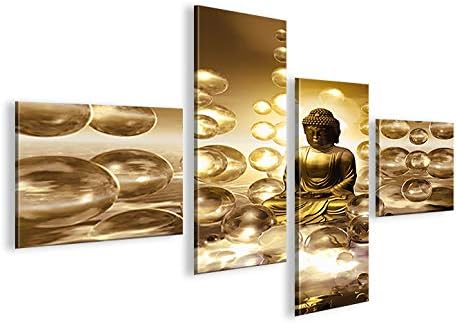 islandburner Bild Bilder auf Leinwand Buddha V2 4L XXL Poster Leinwandbild Wandbild Dekoartikel Wohn