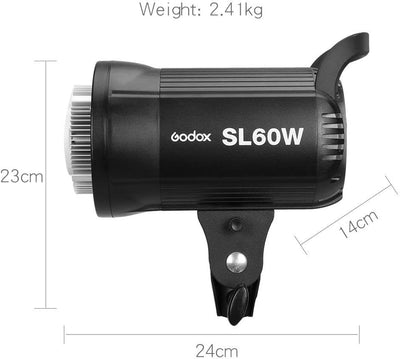 GODOX SL-60W LED Video Licht und 60 x 60 cm Softbox, Lichtständer, Wabenraster, kompatibel für Films