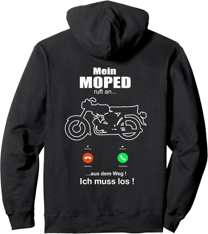 "Mein Moped ruft an" Lustiger Spruch S50 S51 Motorrad Simme Pullover Hoodie