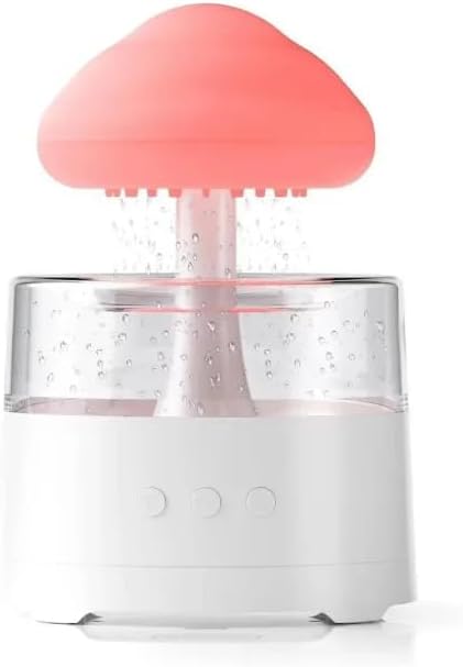 Regen Wolken Luftbefeuchter 400ML Wasser-Tropfpilz-Luftbefeuchter Mit 3 Modi Und 7 Farben, LED-Licht