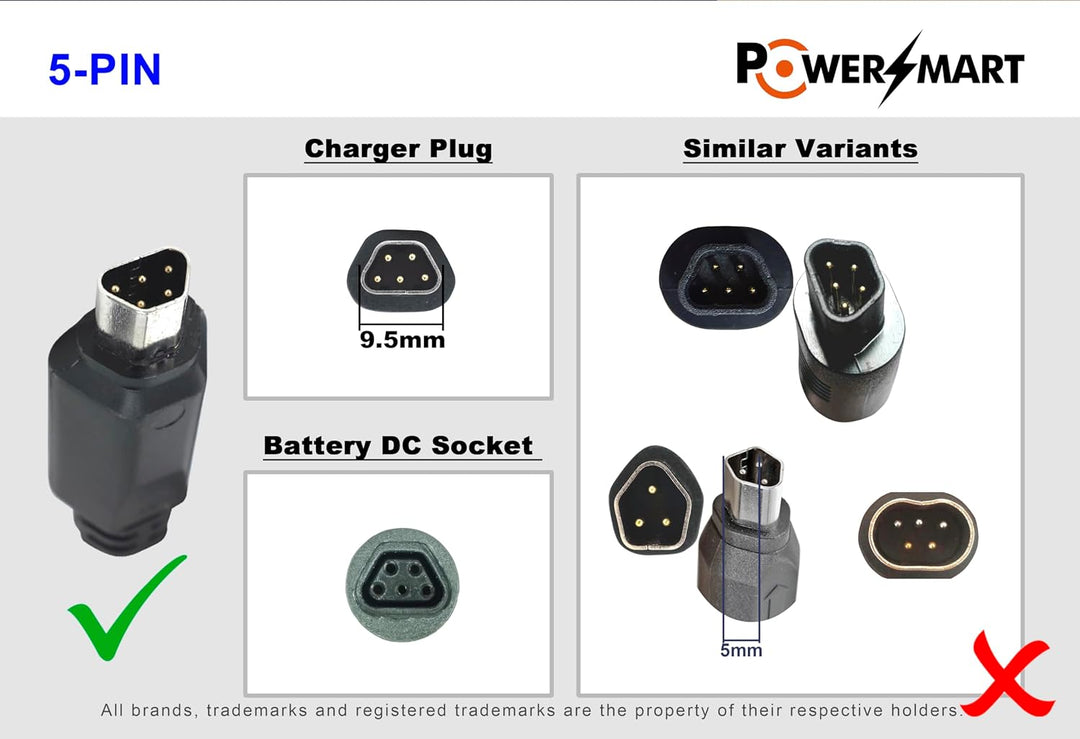 PowerSmart® 42V Netzteil 2A Ladegerät für 36V Phylion/Joycube Akkus, 5-Pin