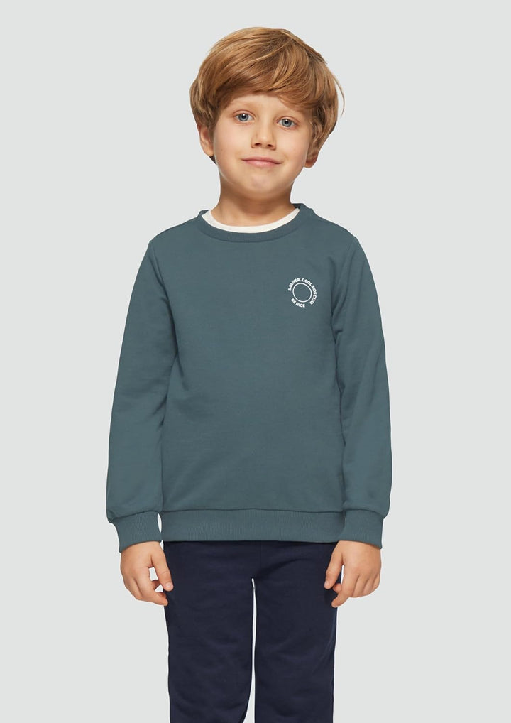 s.Oliver Unisex Sweatshirt mit Rippbündchen und kleinem Print-Detail, Schiefergrau