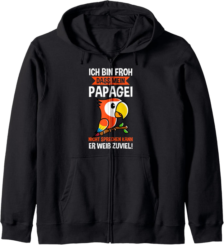 Vogel Vögel Papagei Kapuzenjacke